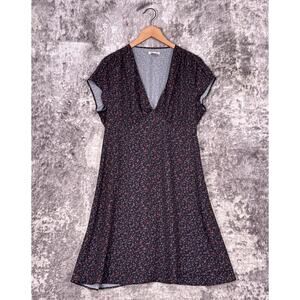 Outerknown Dress Large Womens Juniper Floral V Neck Skater Mini